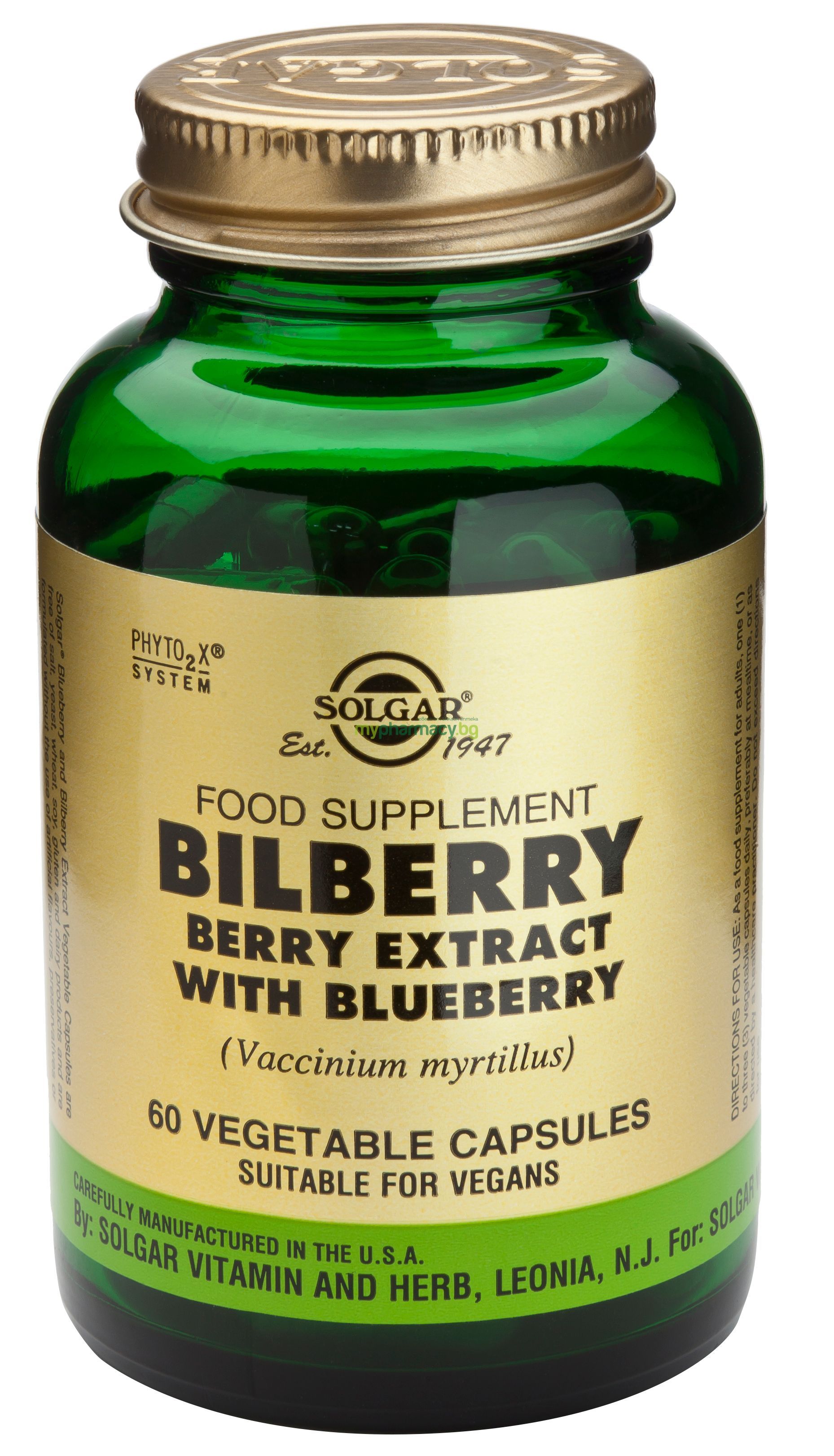 СОЛГАР СТАНДАРТИЗИРАН ЕКСТРАКТ ЧЕРНА И СИНЯ БОРОВИНКА / SOLGAR BILBERRY ...