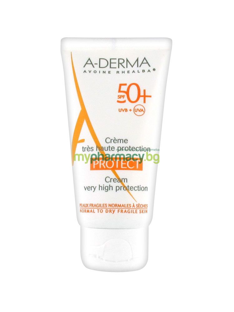А-ДЕРМА ПРОТЕКТ SPF50+ Слънцезащитен крем за лице с много висока защита ...
